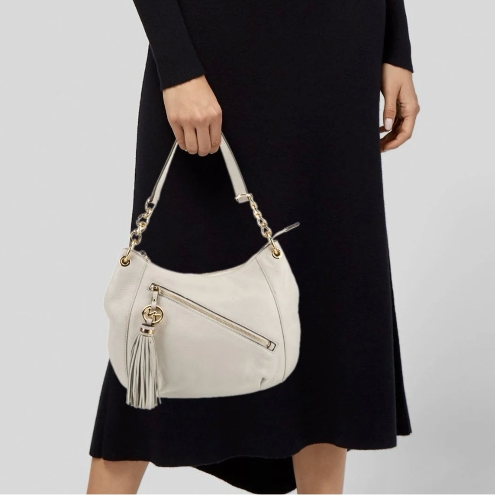 Michael Kors MK Off white Charm Tassel Purse handbag